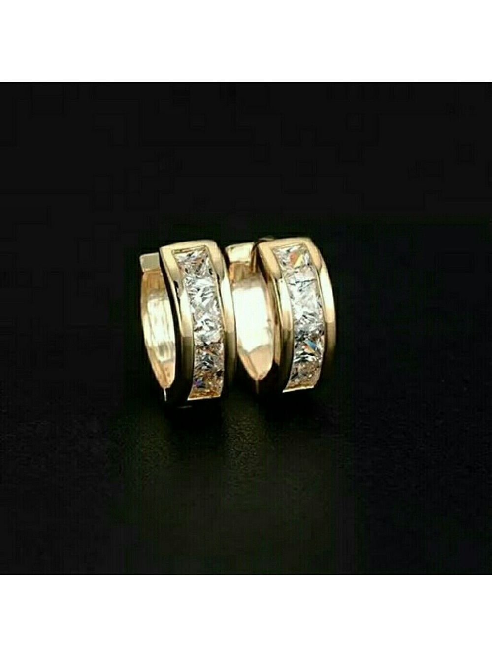 💋RHINESTONE GOLD HOOPS!!! - Picture 2 of 9